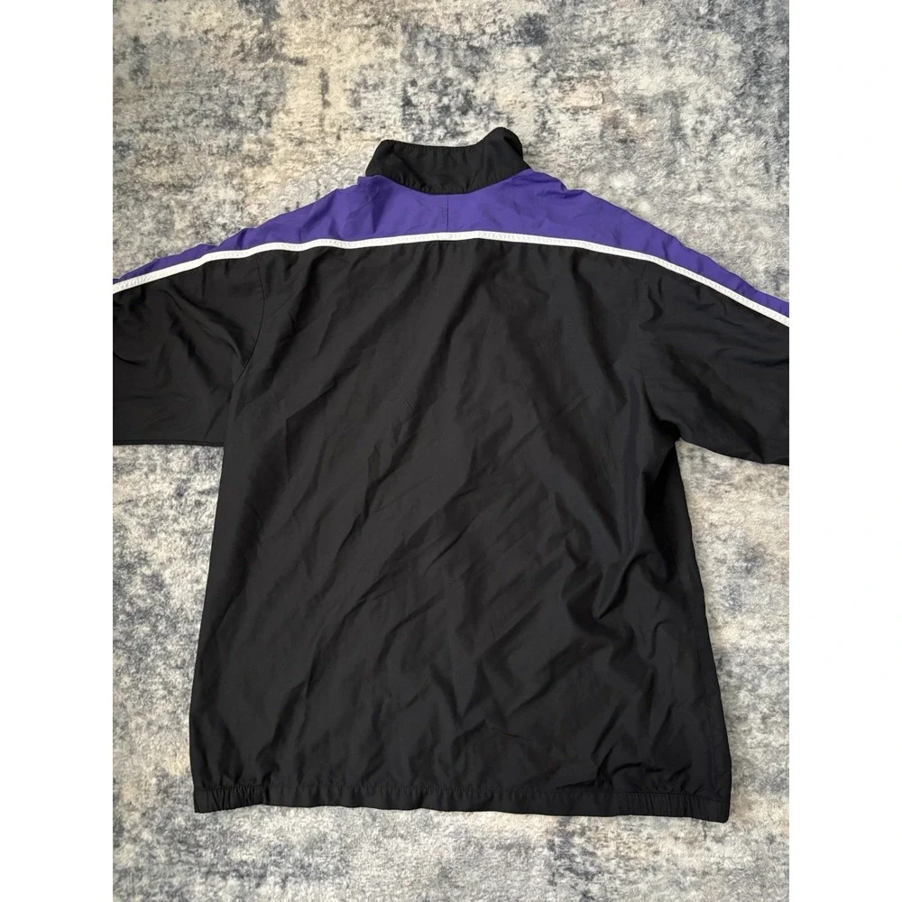 Vintage Nike 1/3 Anorak Jacket XL Black Purple Track Pullover‎ Pocket 1/4 Zip